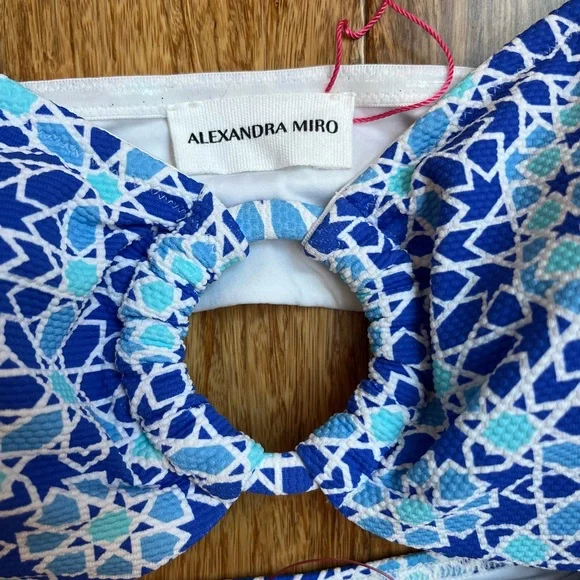 Alexandra Miro high-rise bikini Dorit Blue Print New - Picture 10 of 14